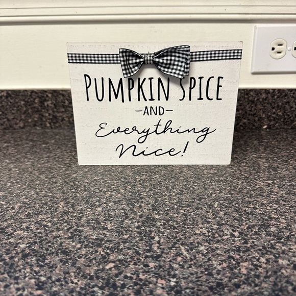 Pumpkin Spice Distressed Black and White Wood Sign Fall Home Decor - Picture 1 of 3